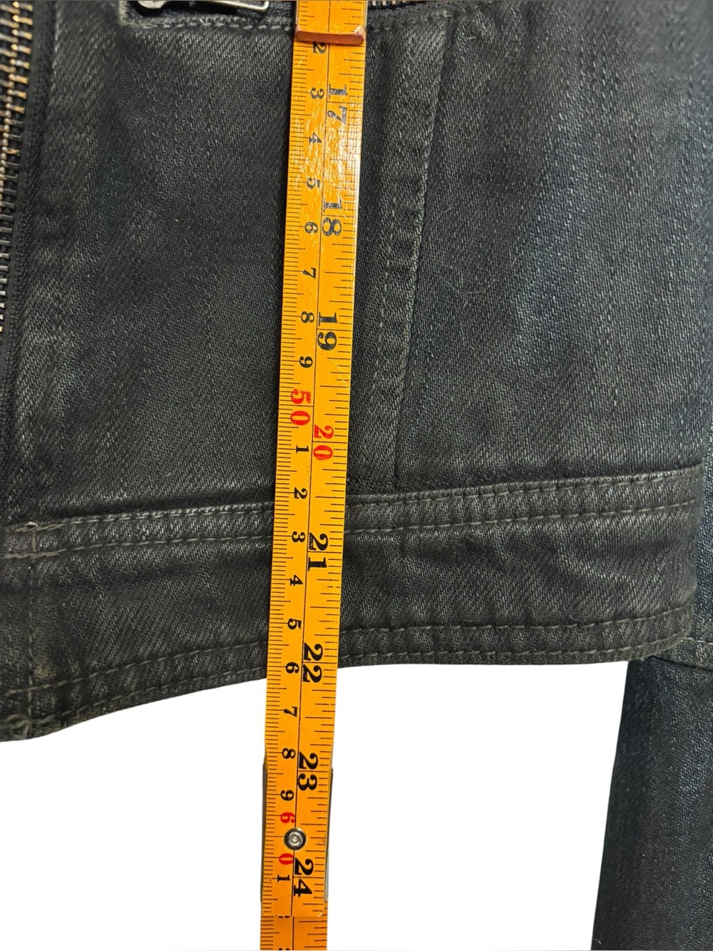 Free People American Flag Moto Jacket Distressed Denim Military Biker Grunge 12 - Picture 10 of 11